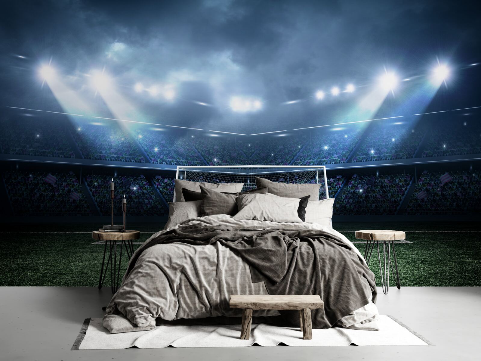 Фотошпалери футбольне поле, освітлене прожекторами