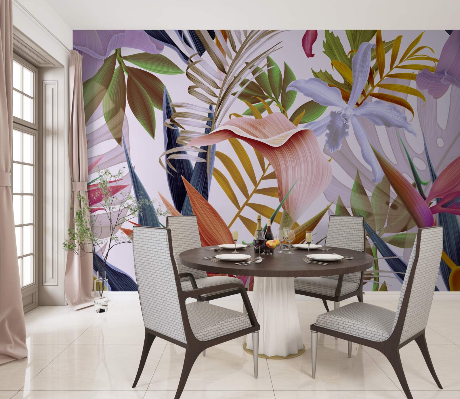 Фотошпалери великі рослини різних кольорів