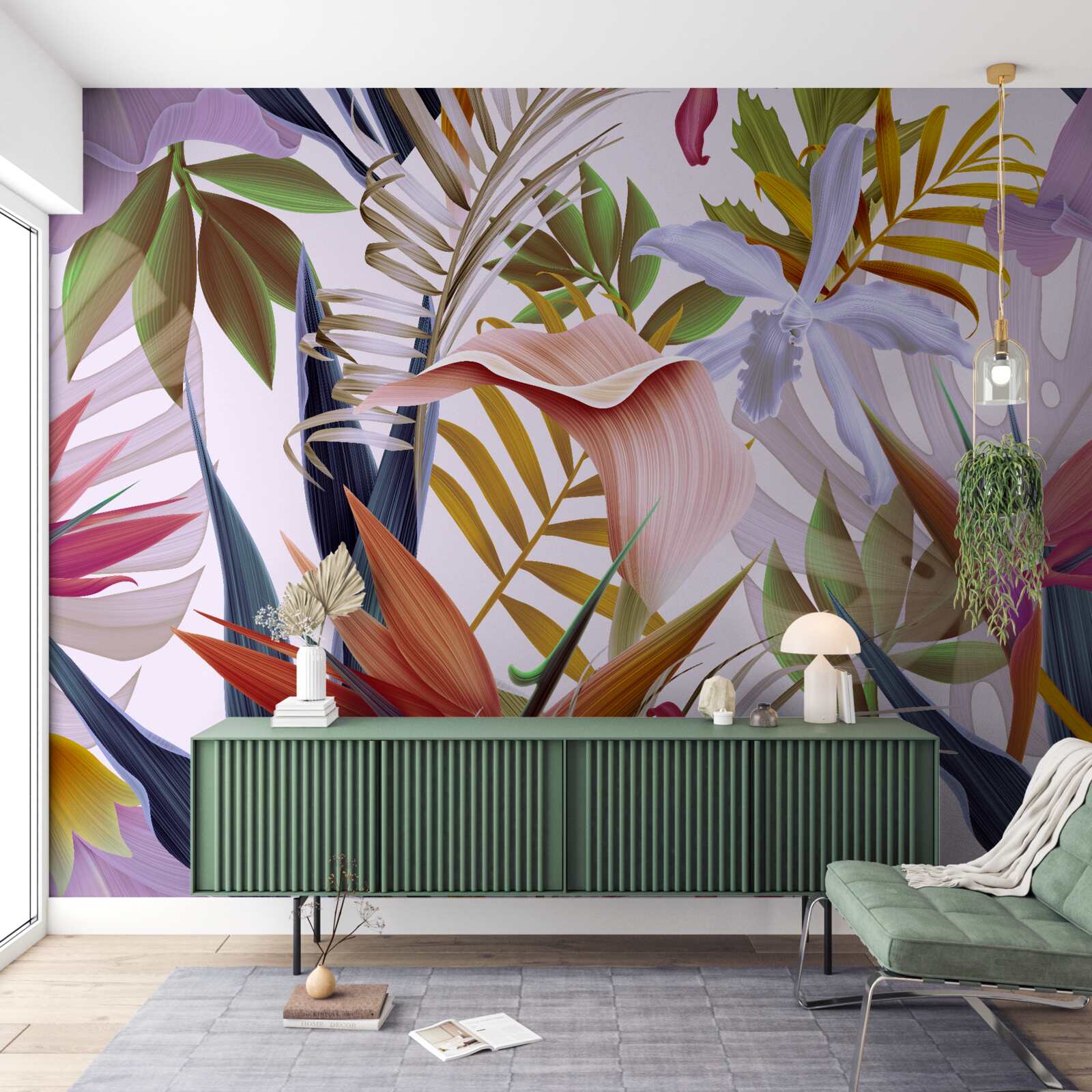 Фотошпалери великі рослини різних кольорів