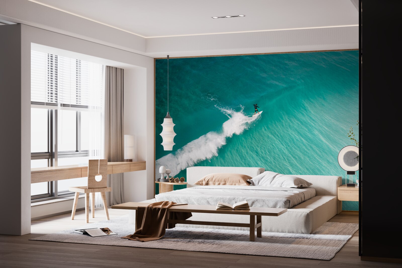 Фотошпалери самотній серфер на просторах океану