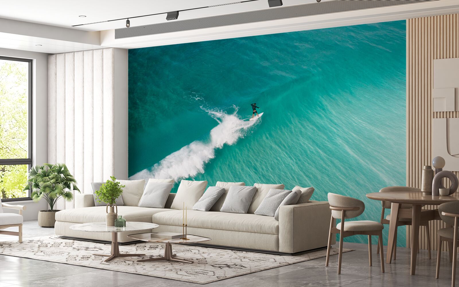 Фотошпалери самотній серфер на просторах океану