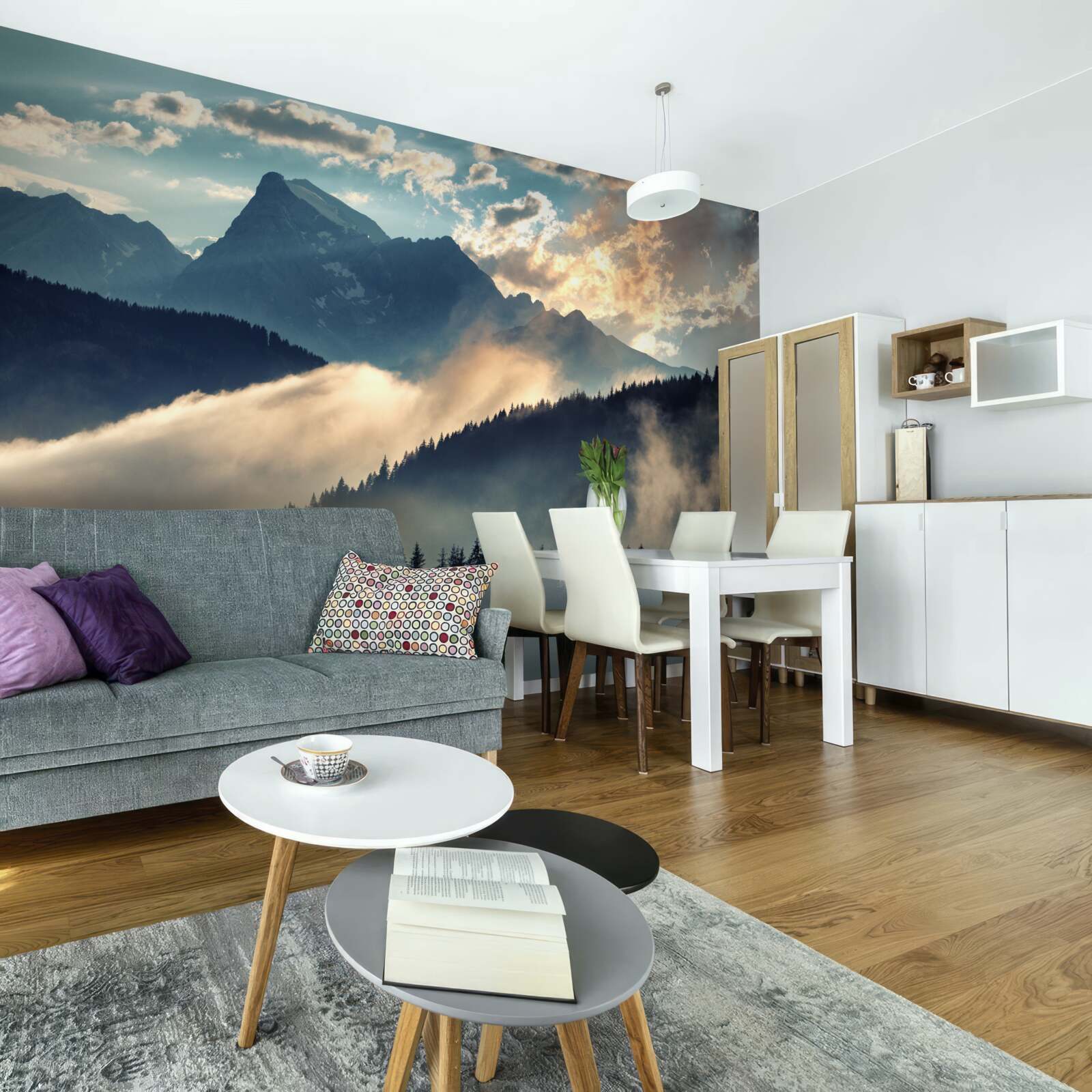 Фотошпалери ранок під величними вершинами