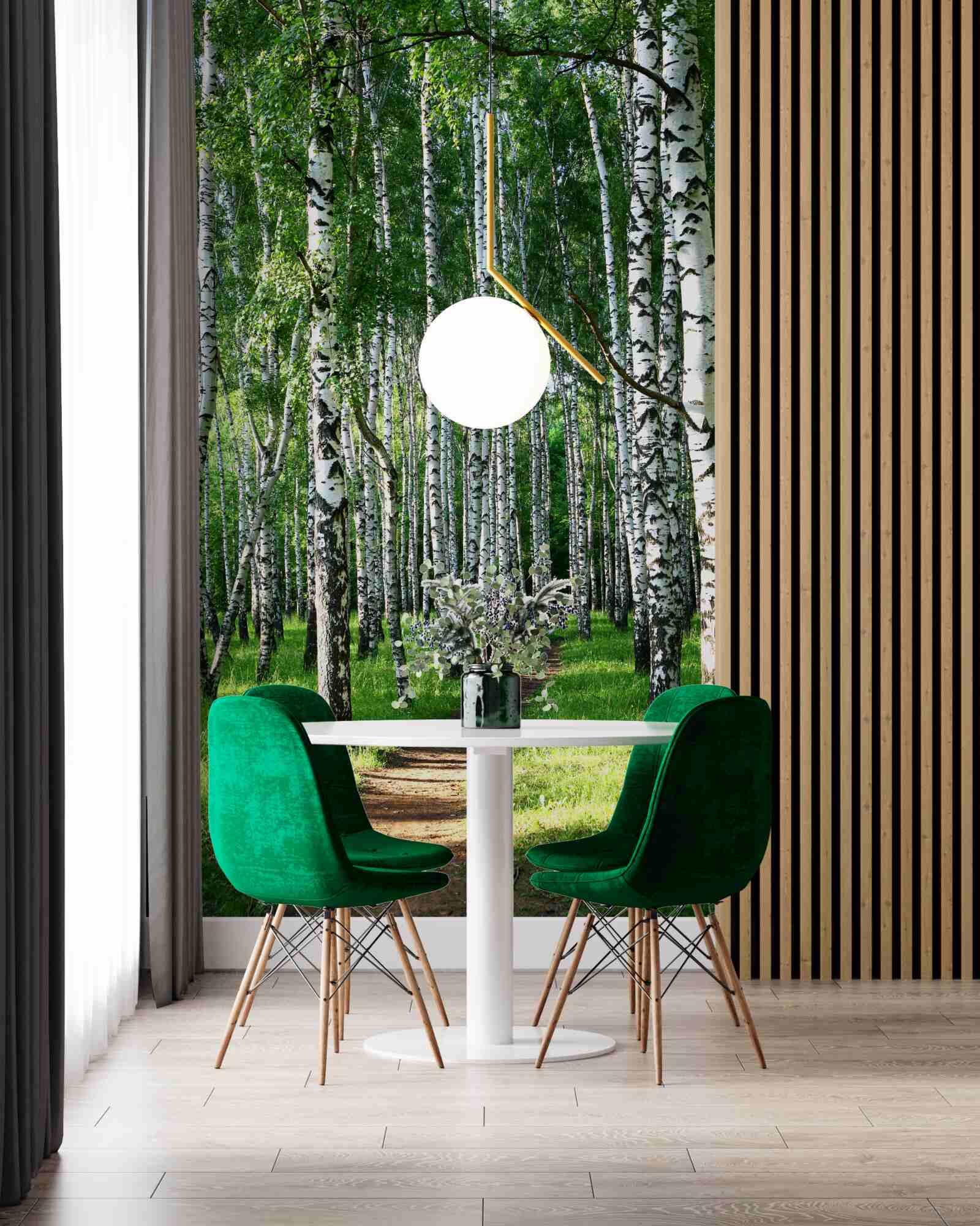 Фотошпалери стежка через березовий гай