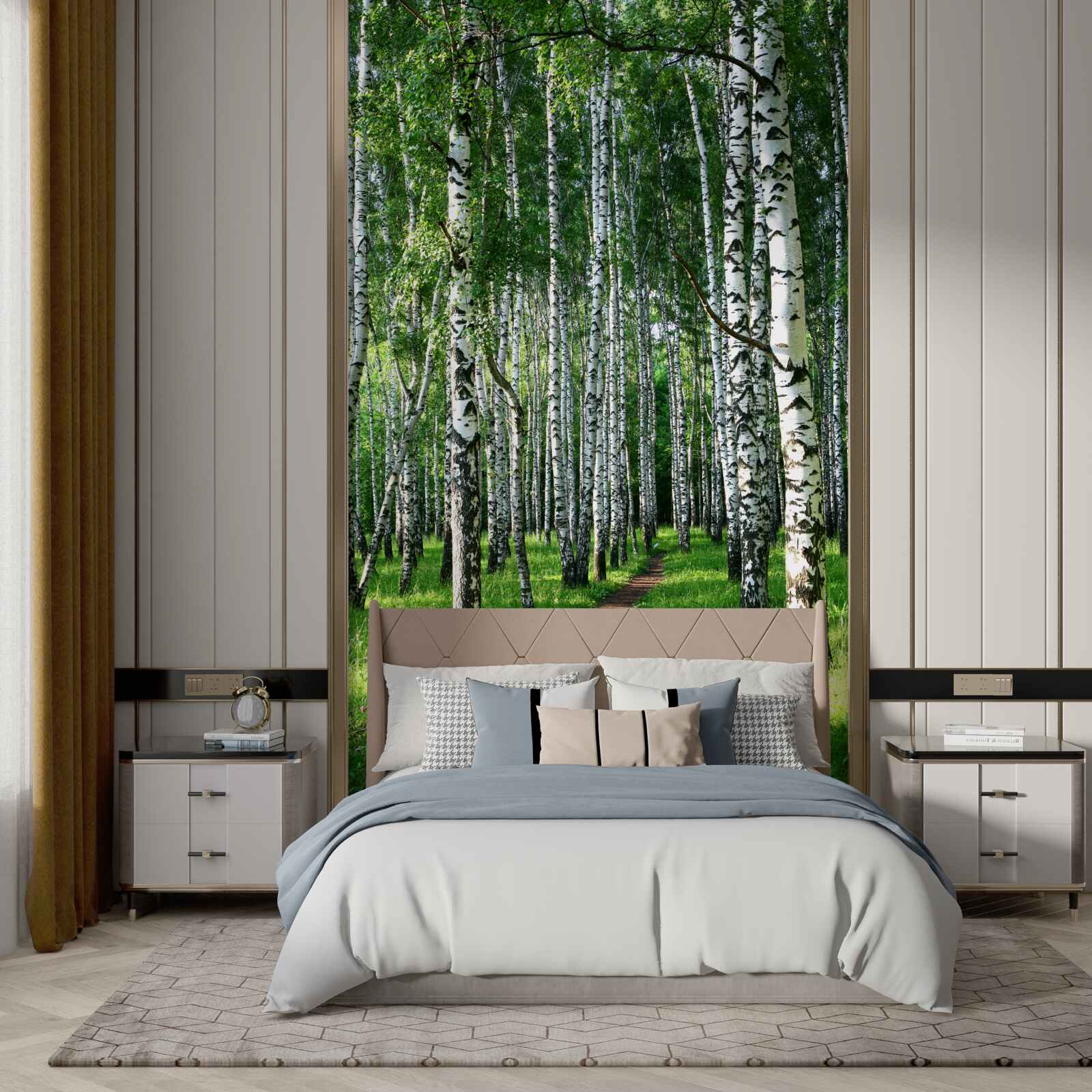 Фотошпалери стежка через березовий гай