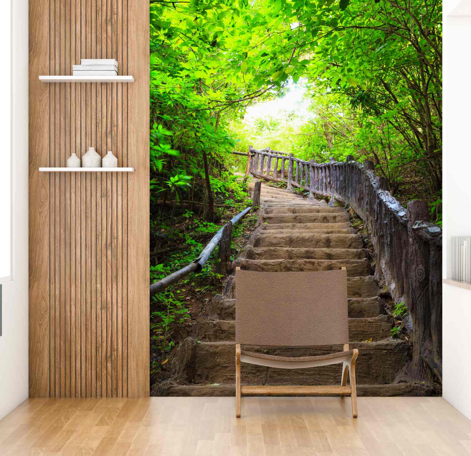 Фотошпалери зелені сходи