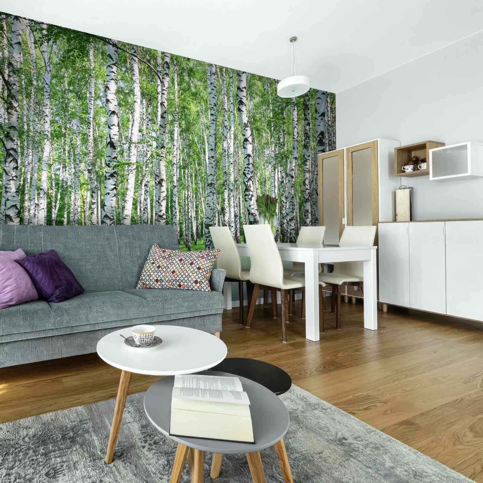 Фотошпалери у лісі багато беріз