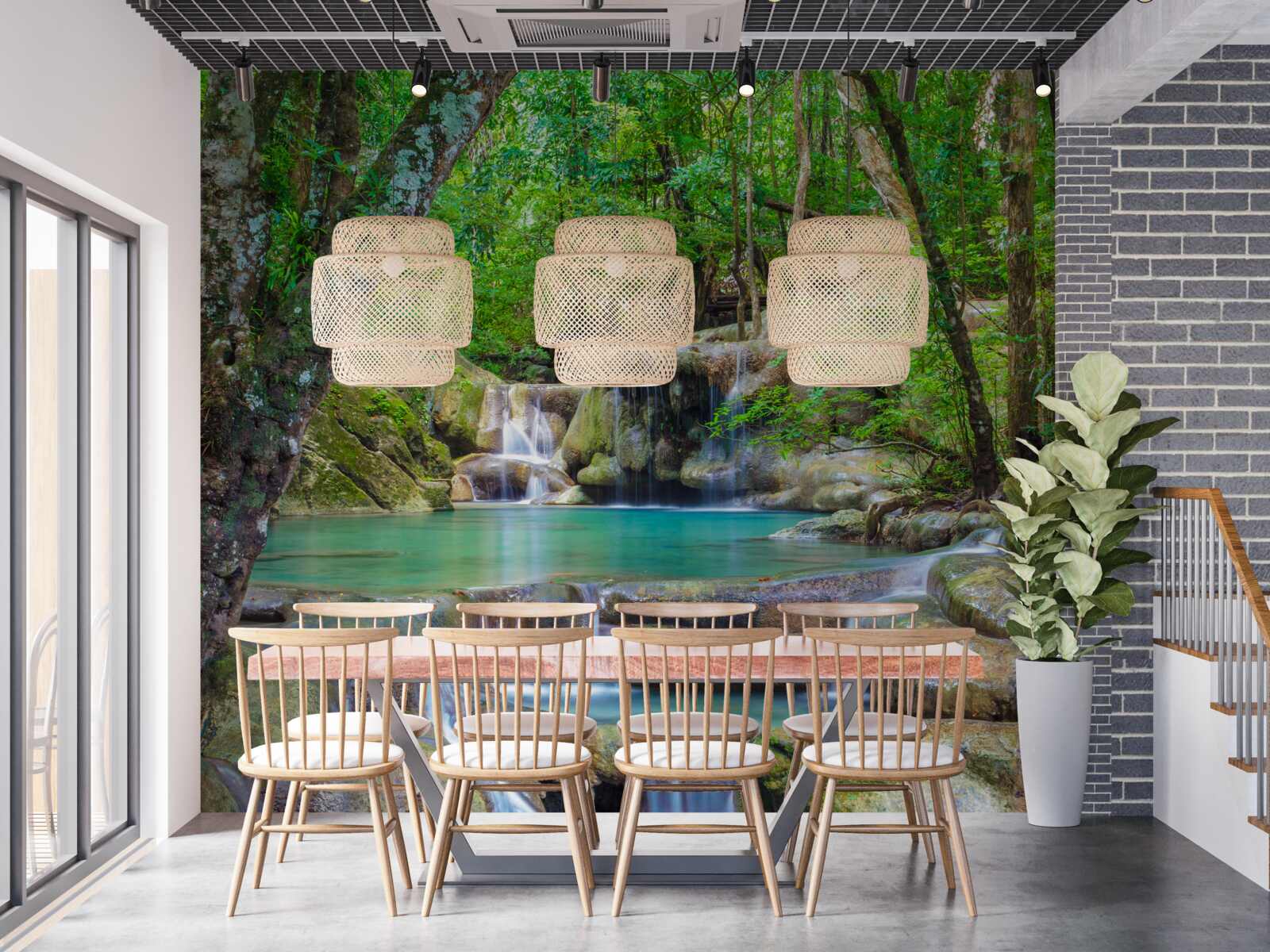 Фотошпалери невеликий лісовий водоспад