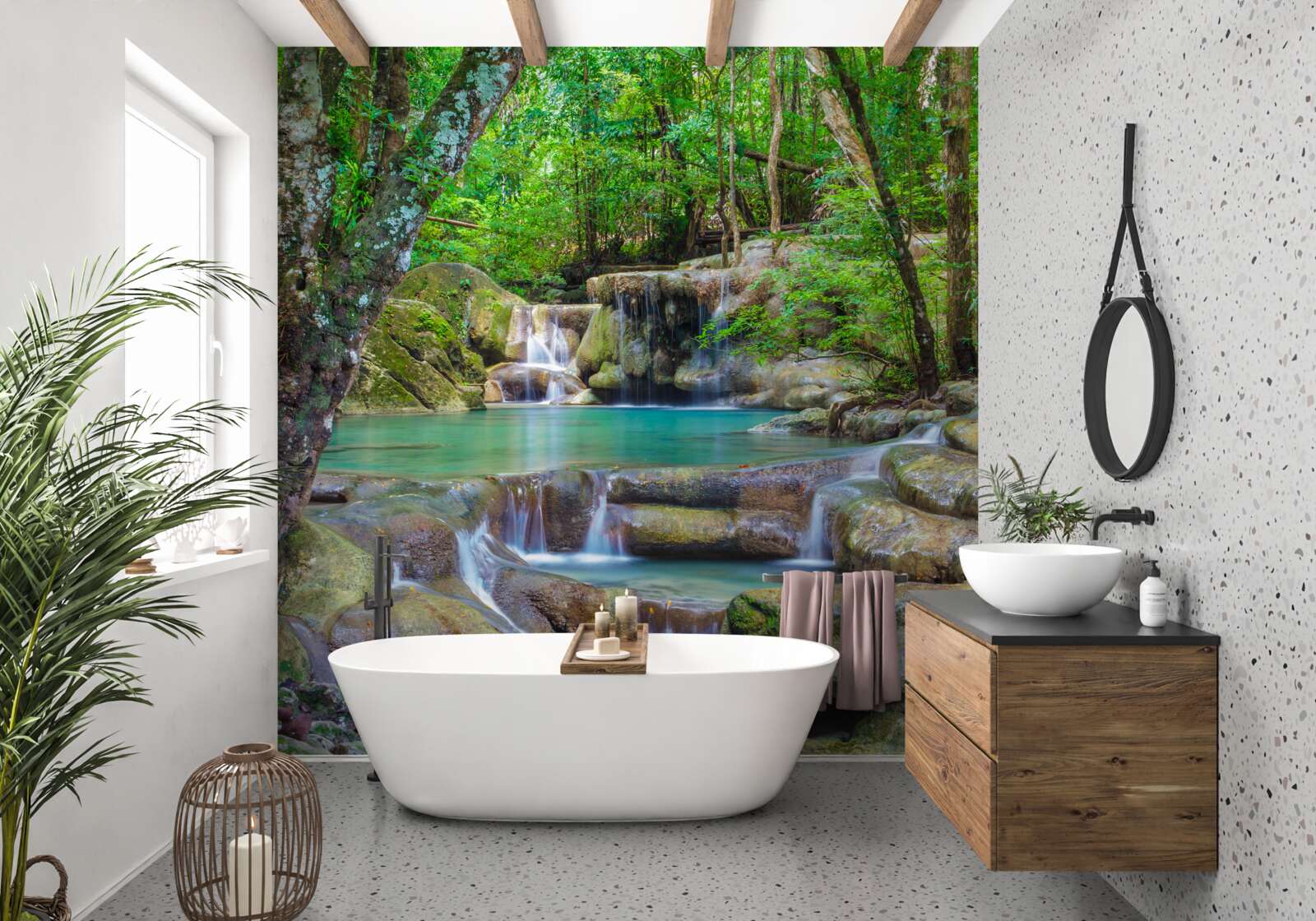 Фотошпалери невеликий лісовий водоспад