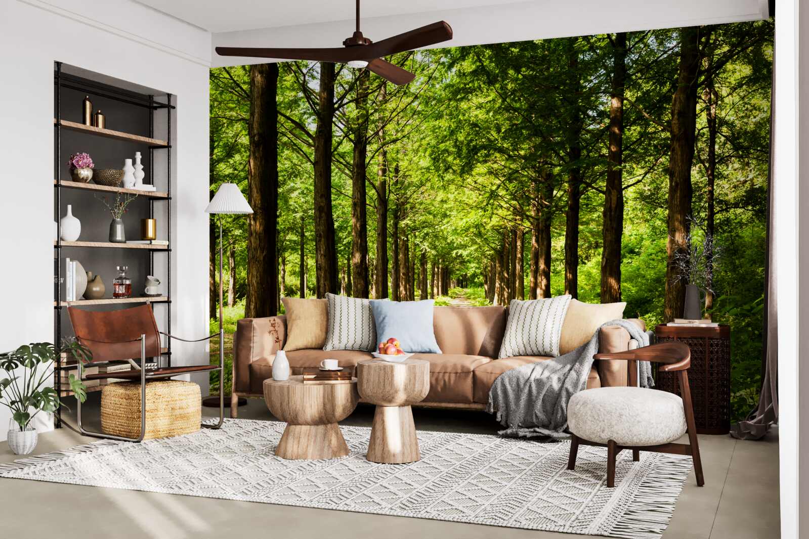 Фотошпалери простора доріжка серед смарагдових дерев