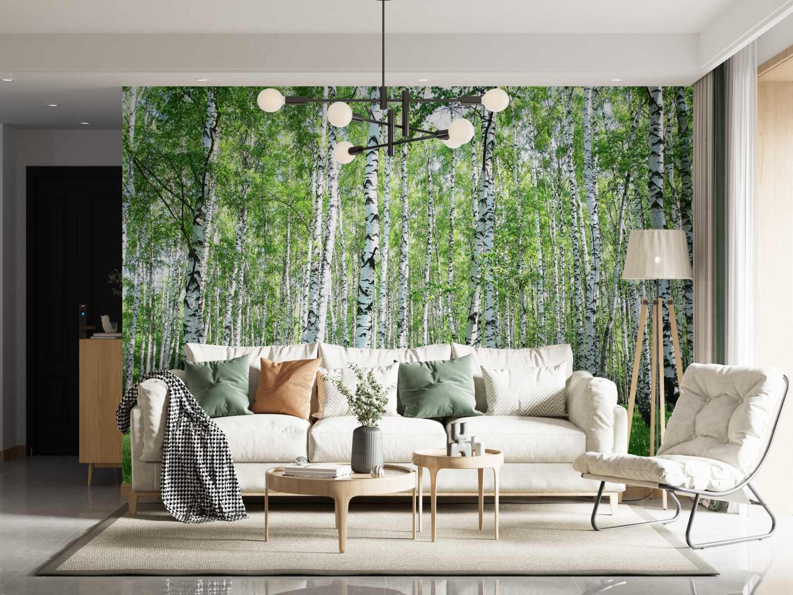 Фотошпалери граціозні, до неба берізки