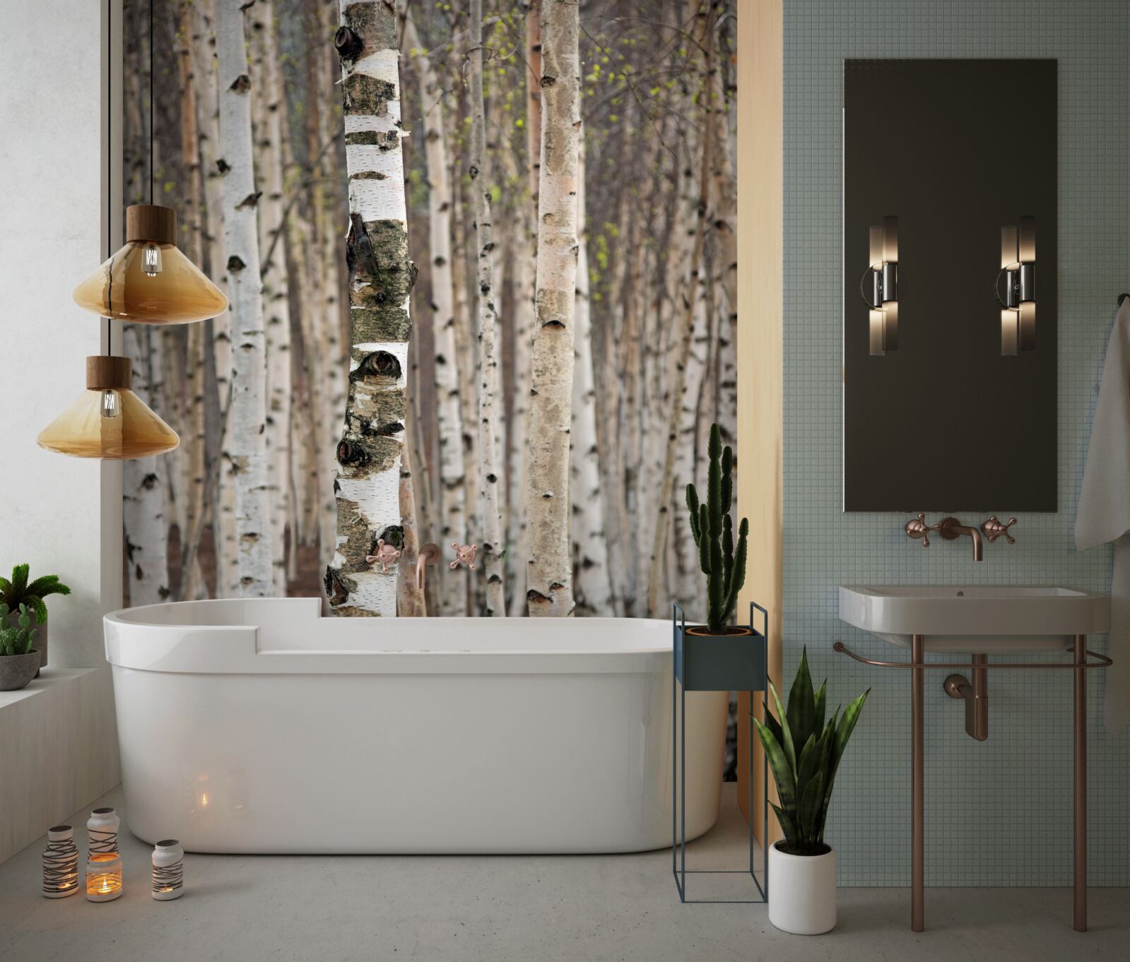 Фотошпалери берези в лісі