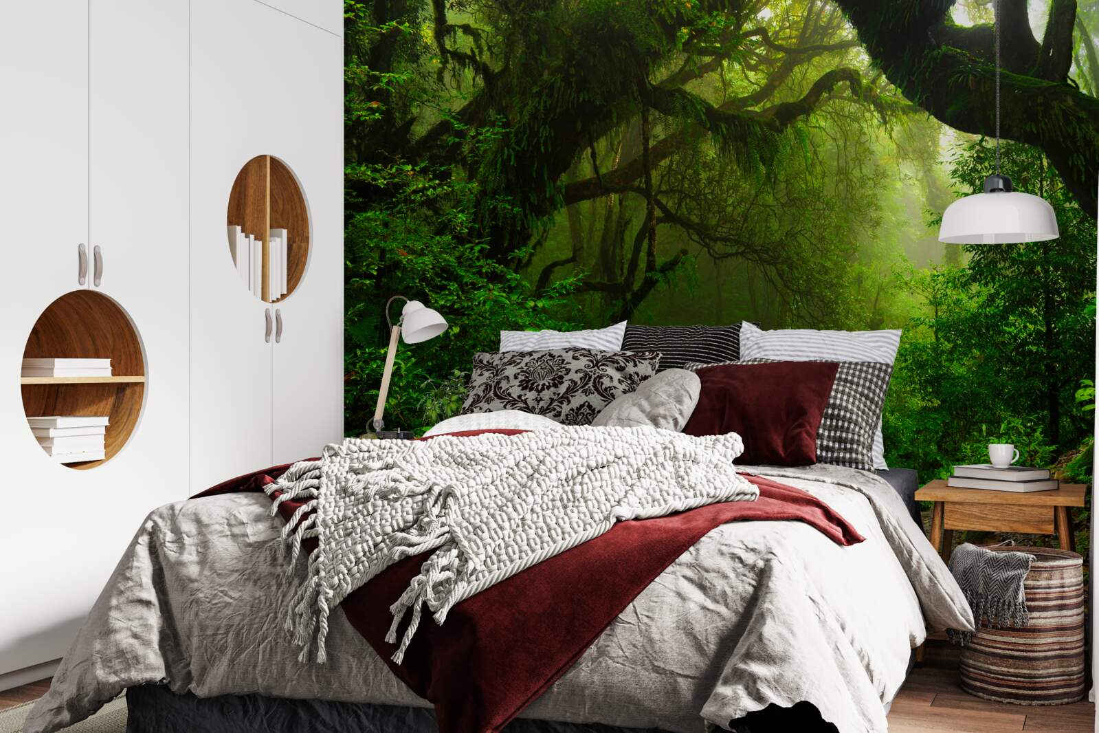 Фотошпалери стежка через густий зелений ліс