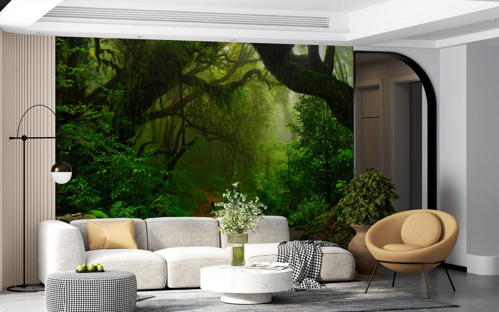 Фотошпалери стежка через густий зелений ліс