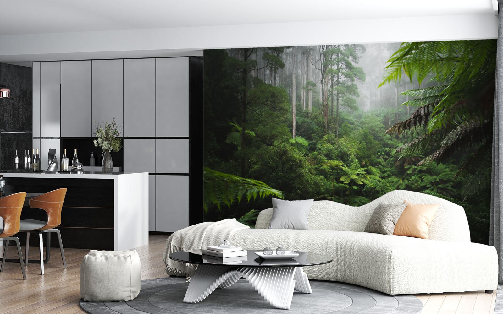 Фотошпалери густий смарагдовий ліс