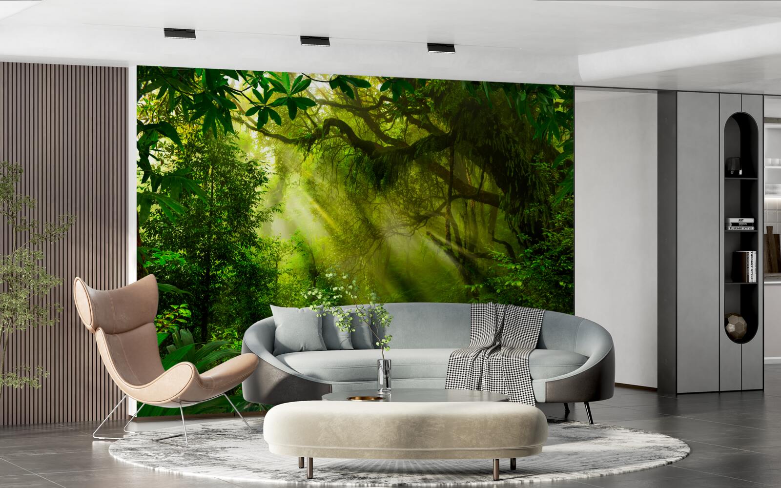 Фотошпалери міст у глибині лісу