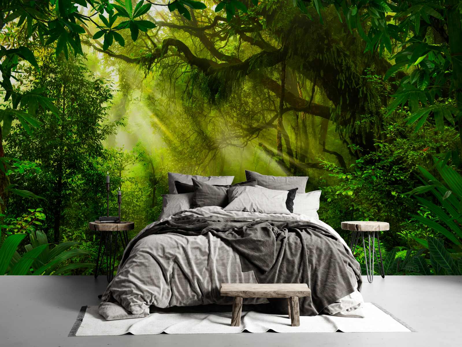 Фотошпалери міст у глибині лісу