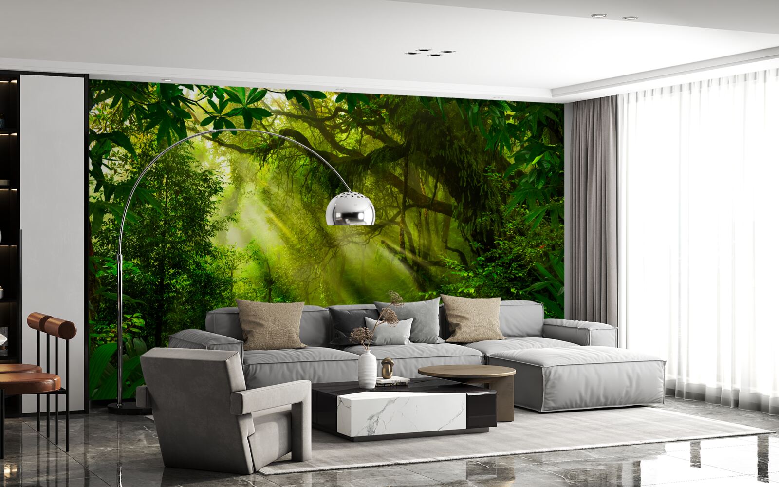 Фотошпалери міст у глибині лісу