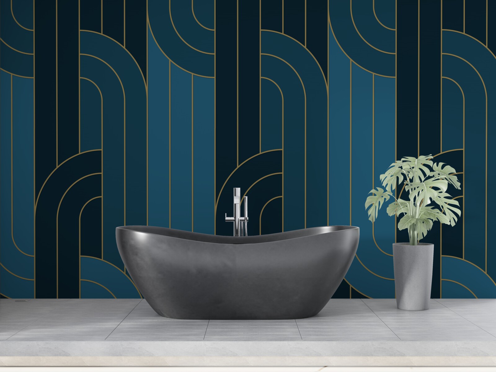 Фотошпалери сині лінії, які з'єднані між собою