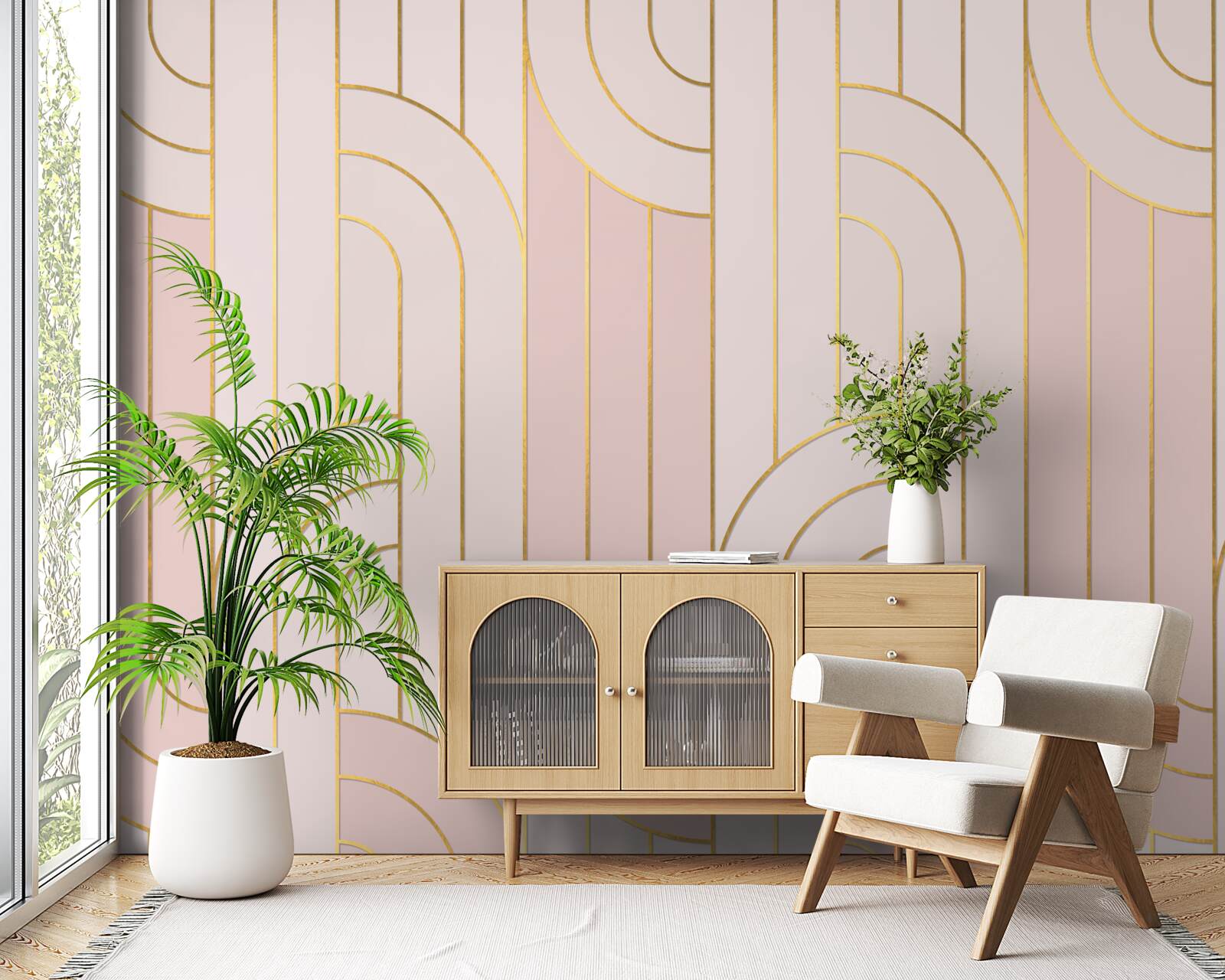 Фотошпалери м'які рожеві лінії