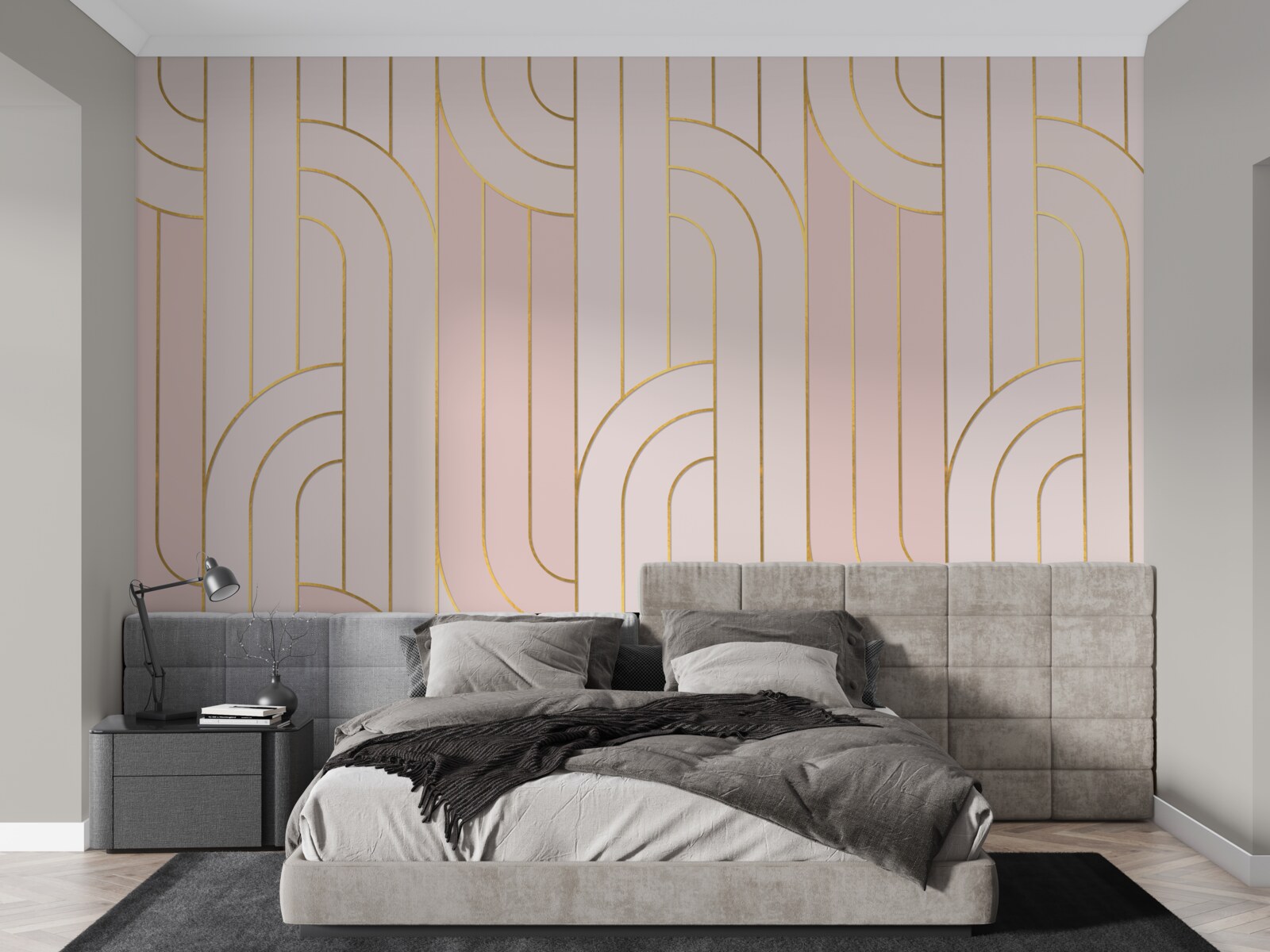 Фотошпалери м'які рожеві лінії