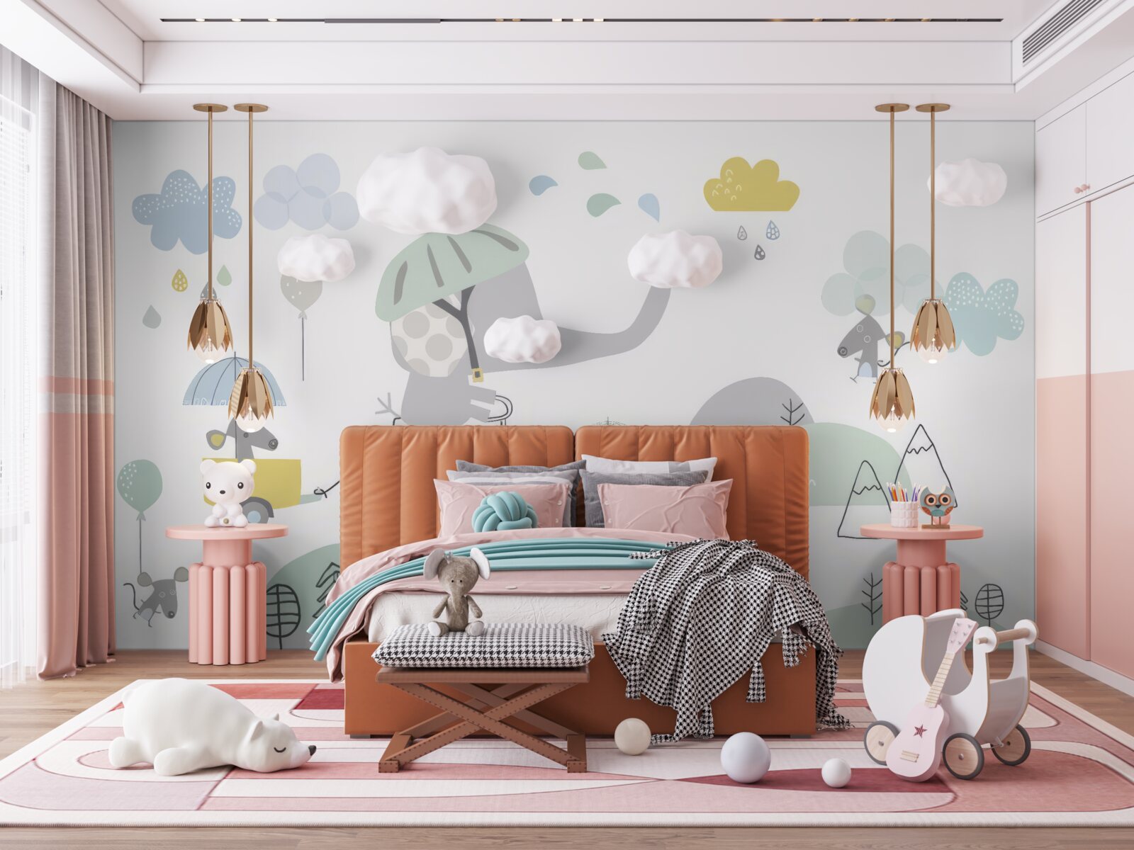 Фотошпалери інші тварини та слон на велосипеді