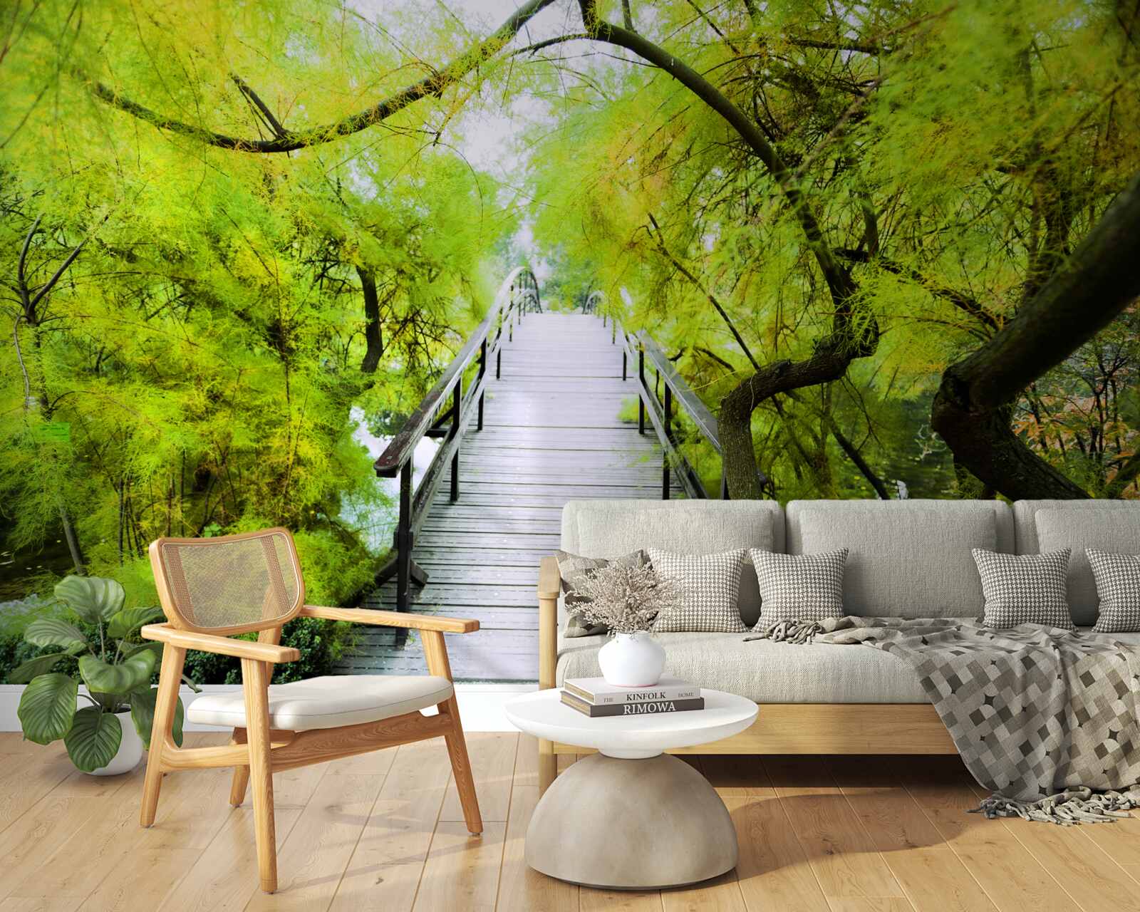 Фотошпалери сходи, що ведуть через зелені зони