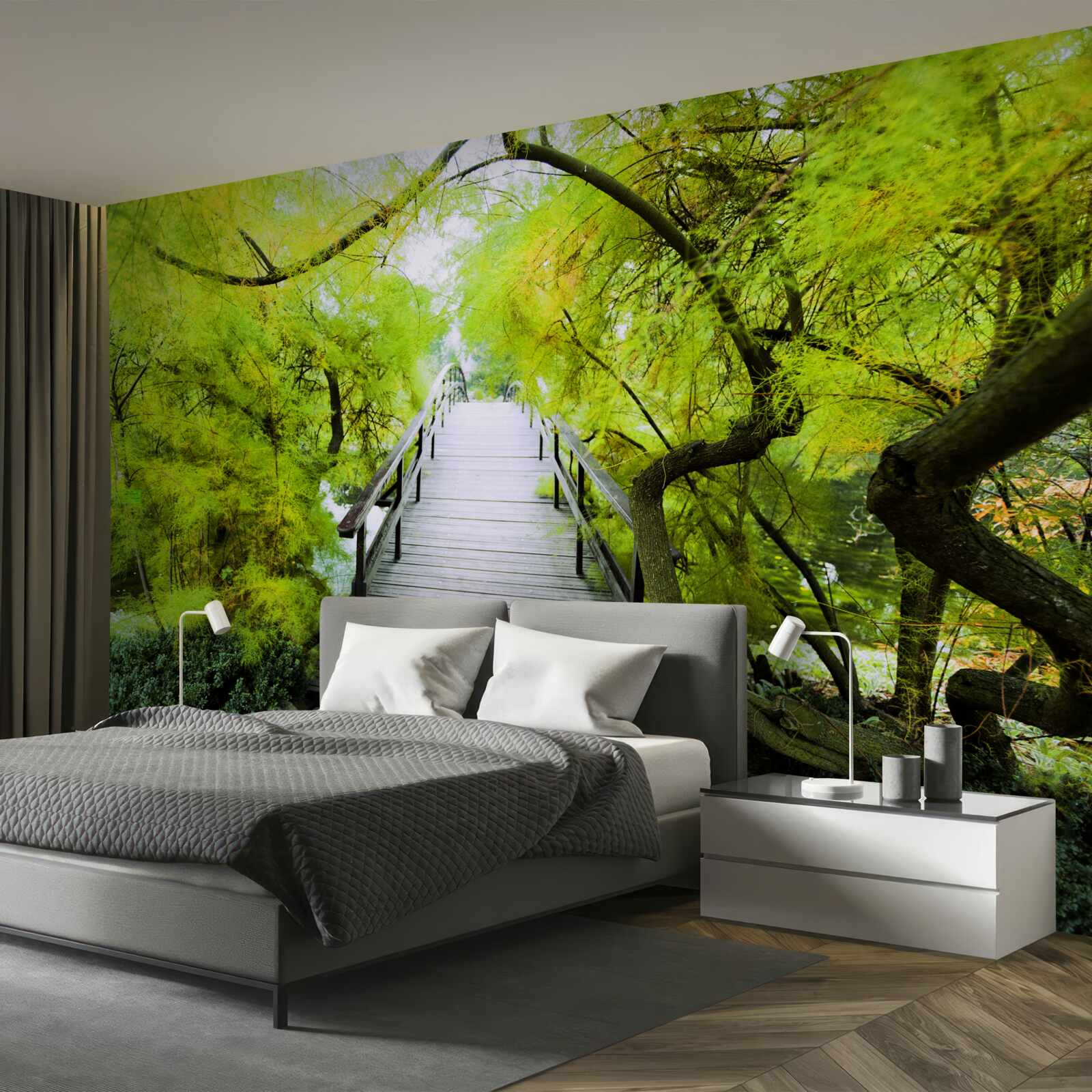 Фотошпалери сходи, що ведуть через зелені зони