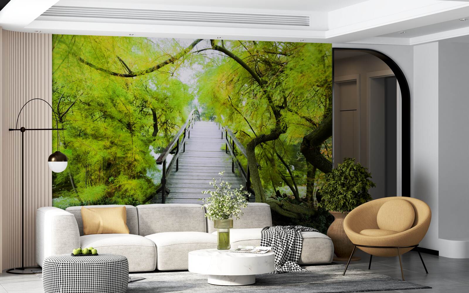 Фотошпалери сходи, що ведуть через зелені зони