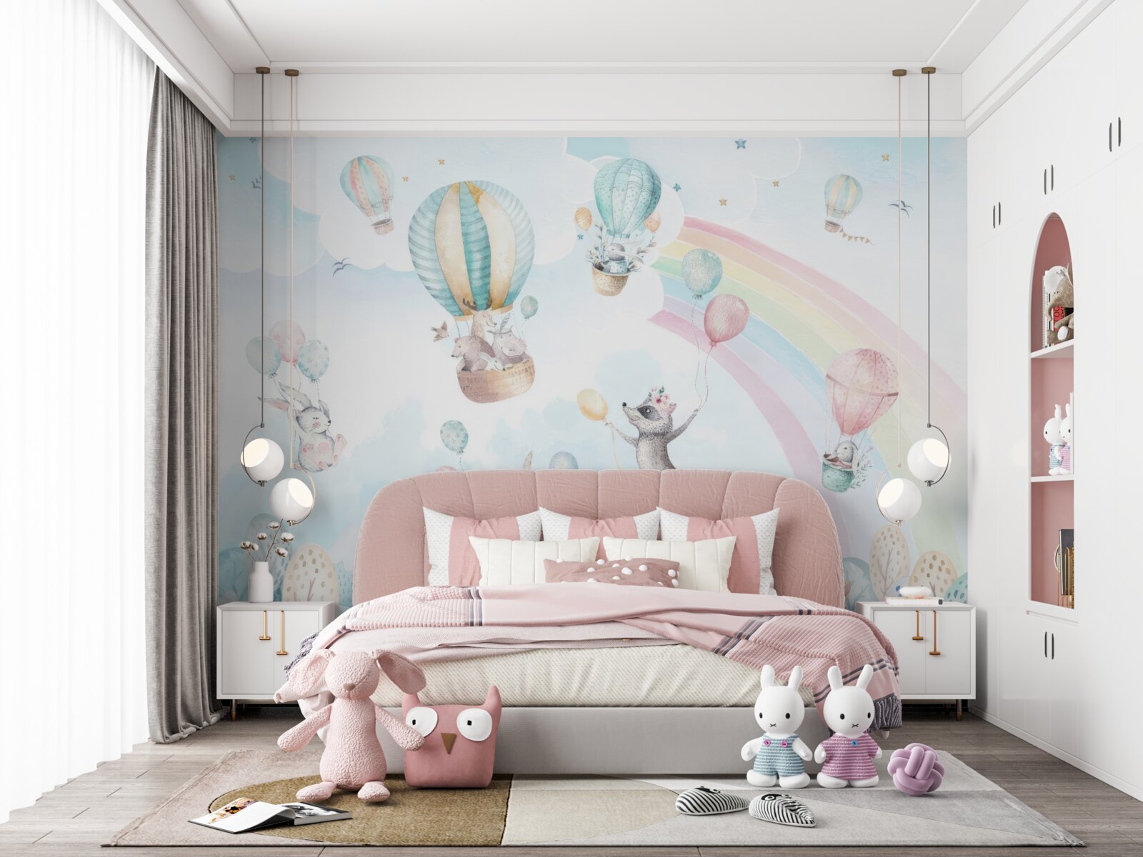 Фотошпалери тварини граються з м'ячами та літають