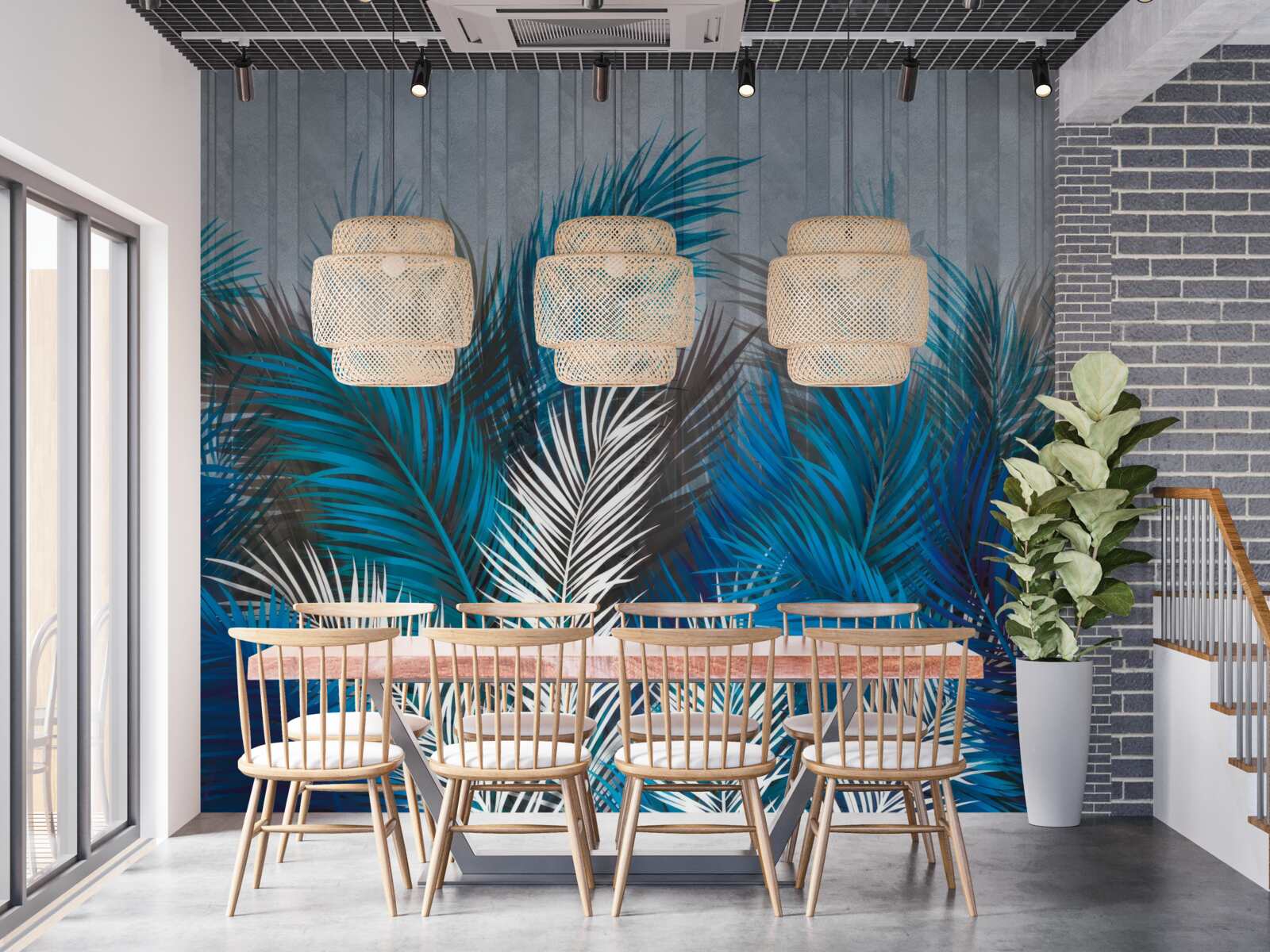 Фотошпалери листя папороті різних кольорів