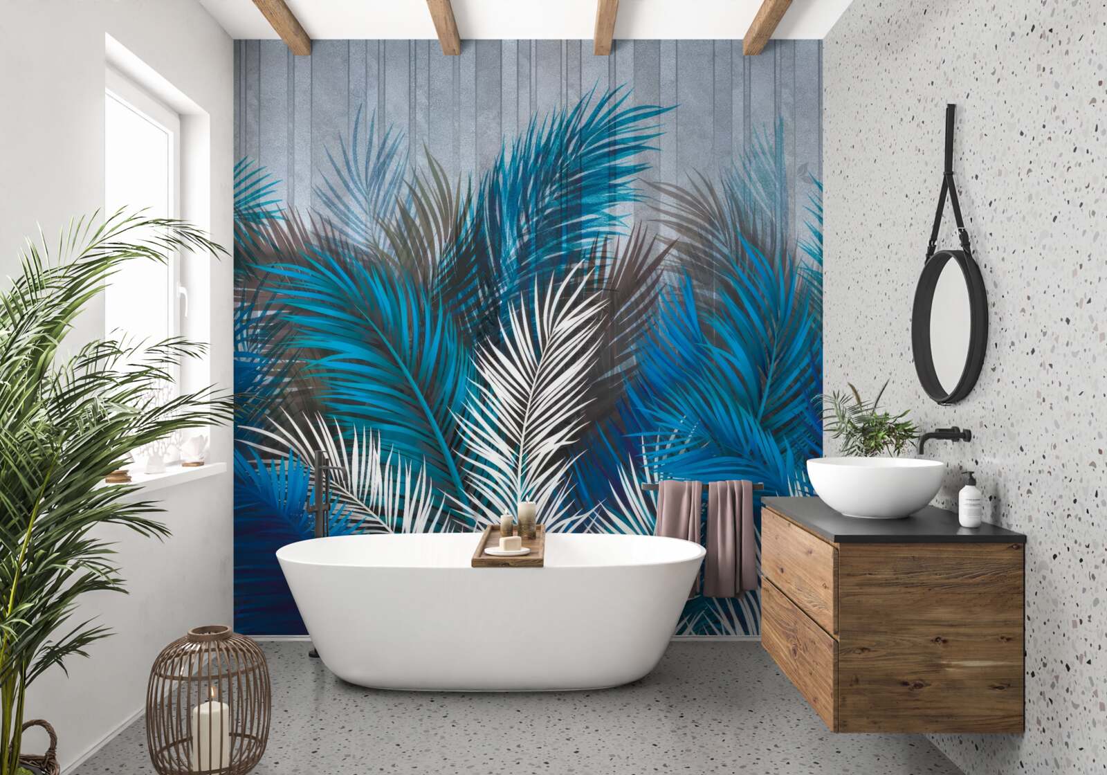 Фотошпалери листя папороті різних кольорів