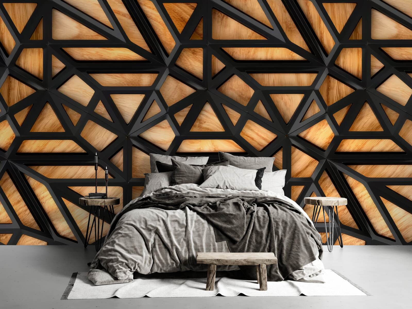 Фотошпалери темні лінії на коричневому тлі