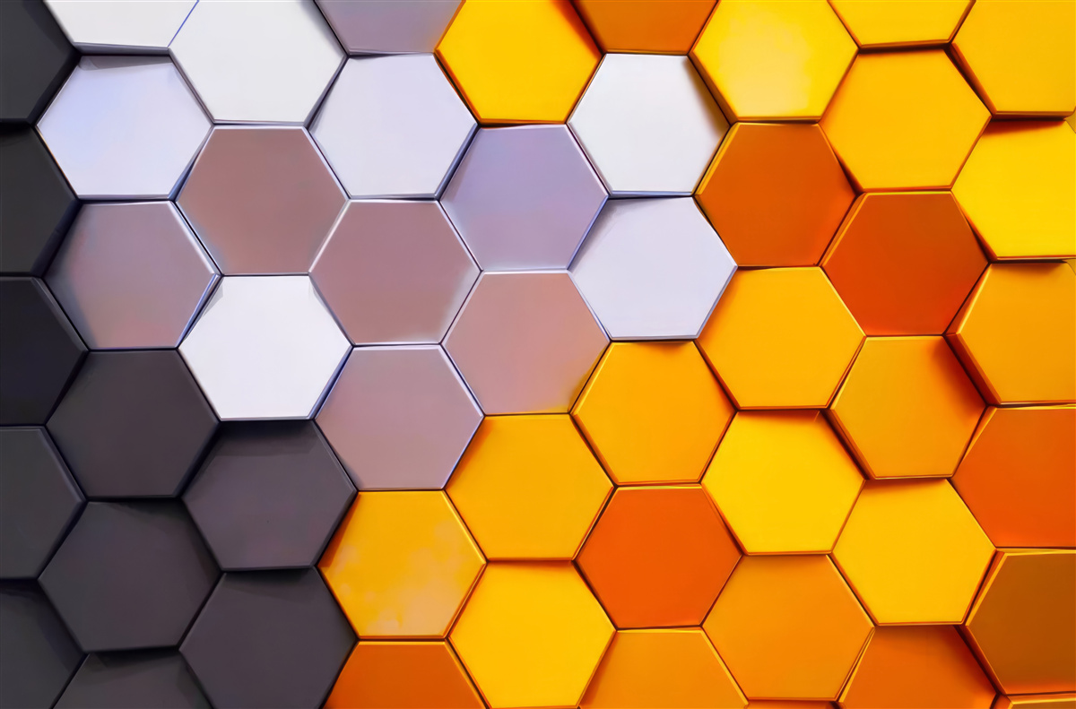 Фотошпалери різнокольорові шестикутні форми