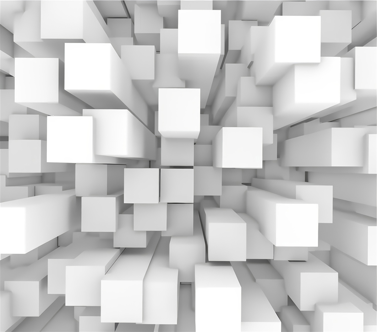 Фотошпалери тривимірні білі паралелепіпеди