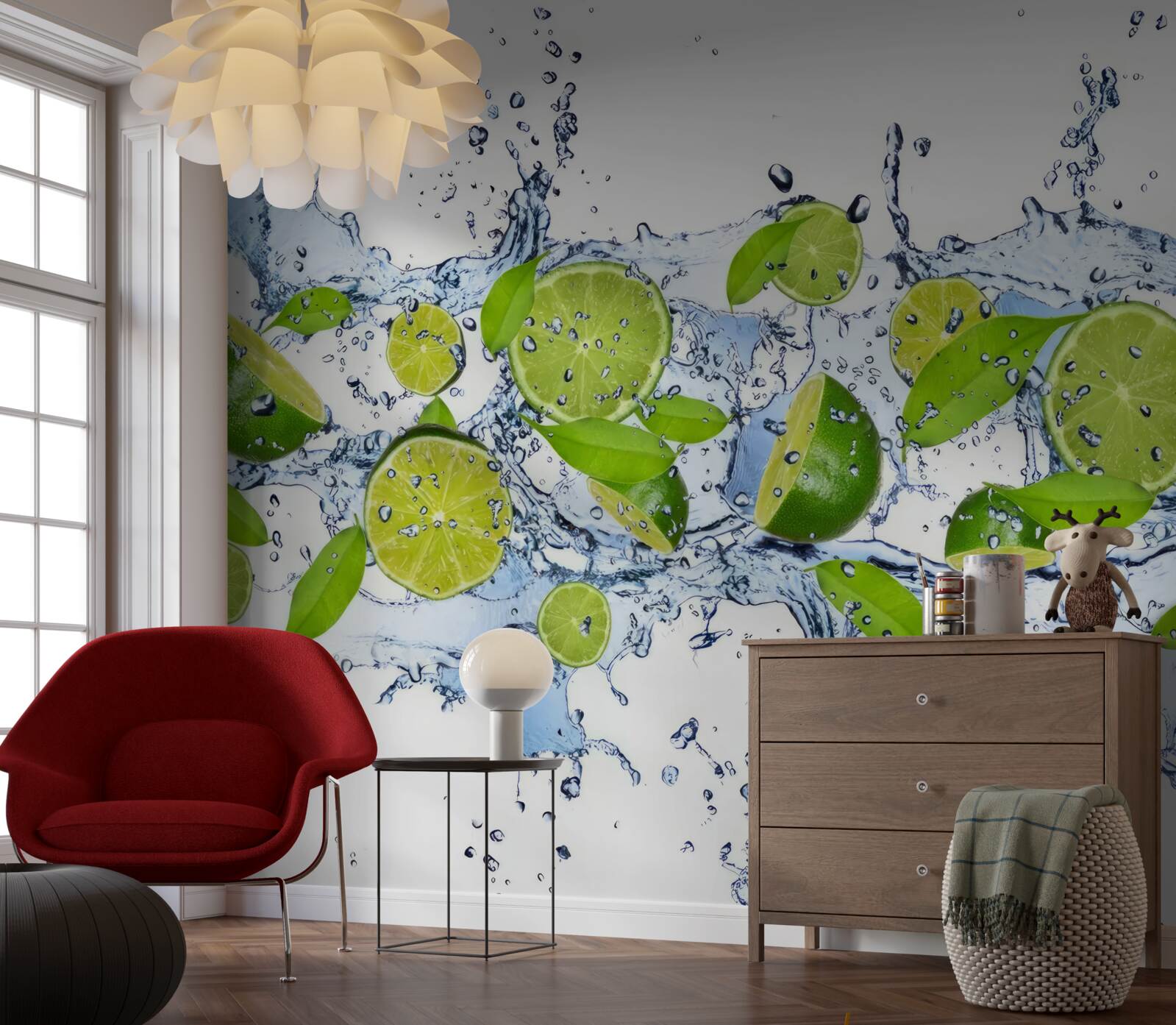 Фотошпалери лайми нарізати і покласти у воду