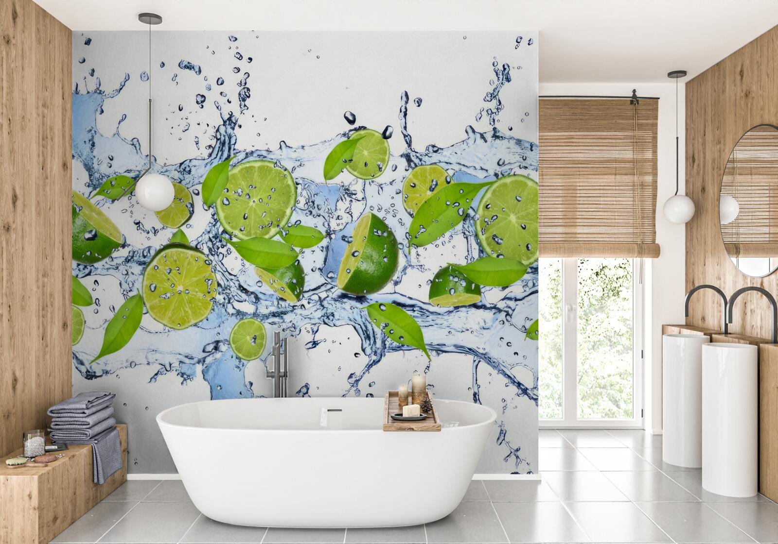 Фотошпалери лайми нарізати і покласти у воду