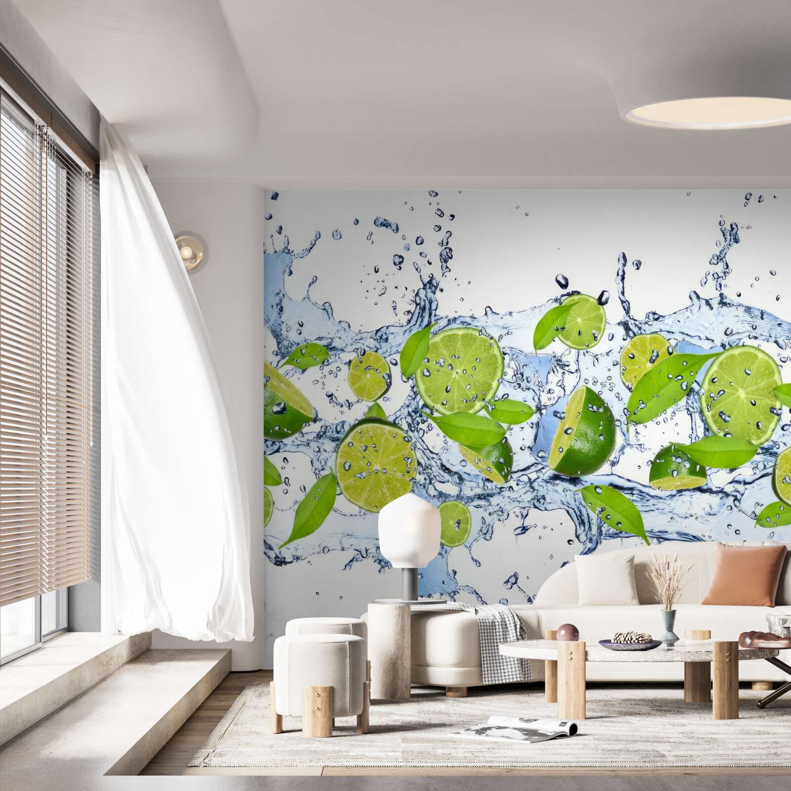 Фотошпалери лайми нарізати і покласти у воду