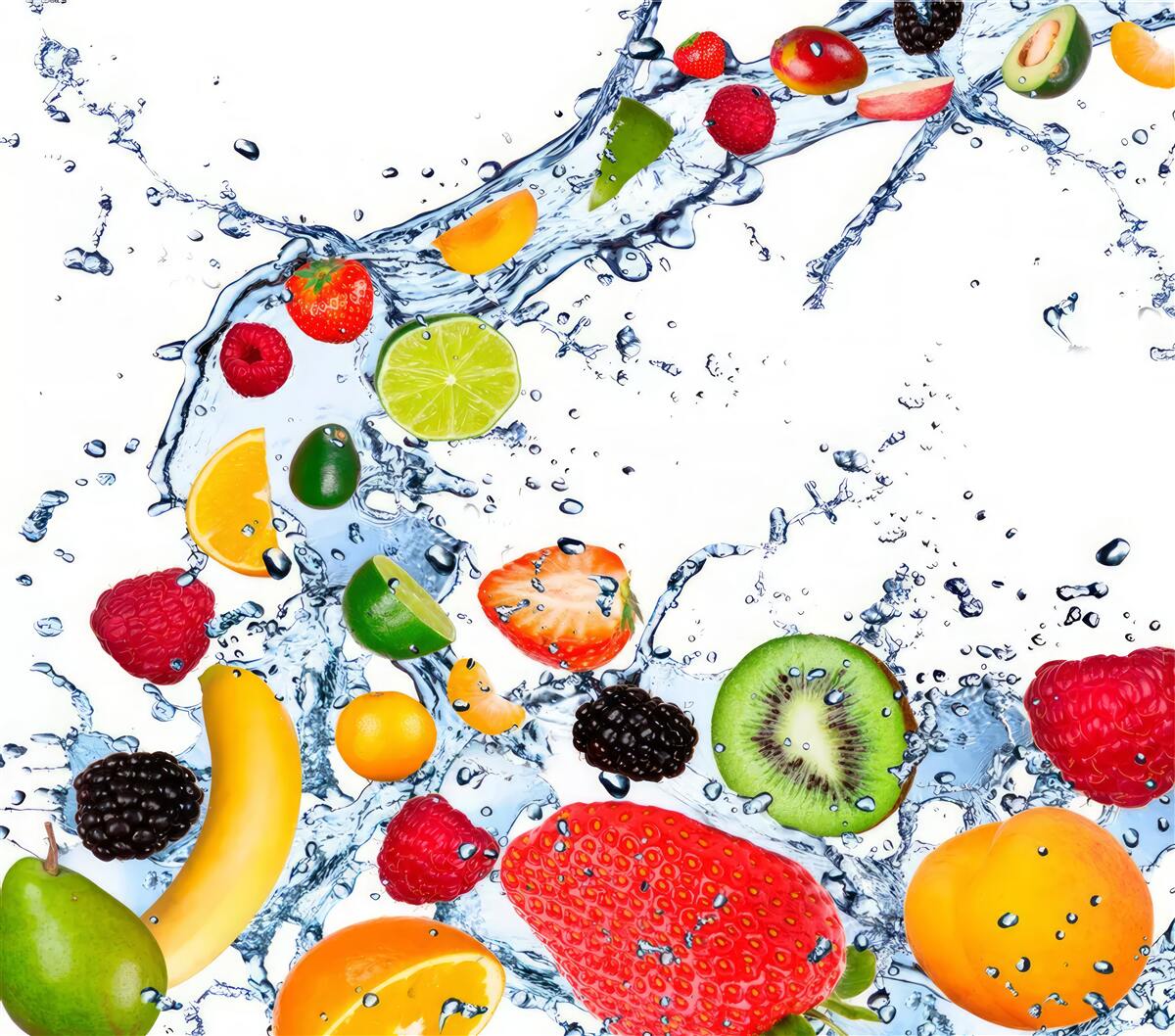 Фотошпалери нарізати фрукти і покласти у воду