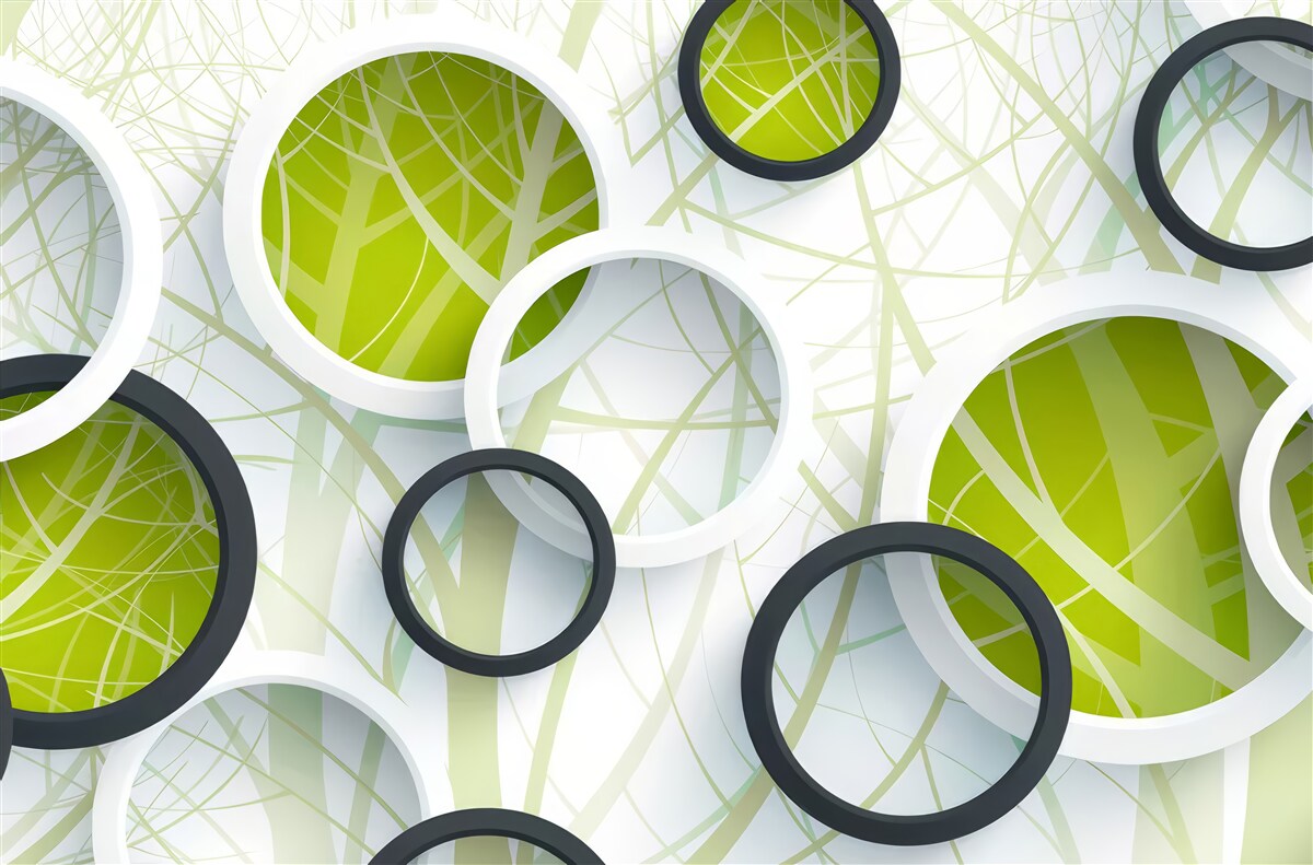 Фотошпалери фон, що складається з великих чорно-білих кіл