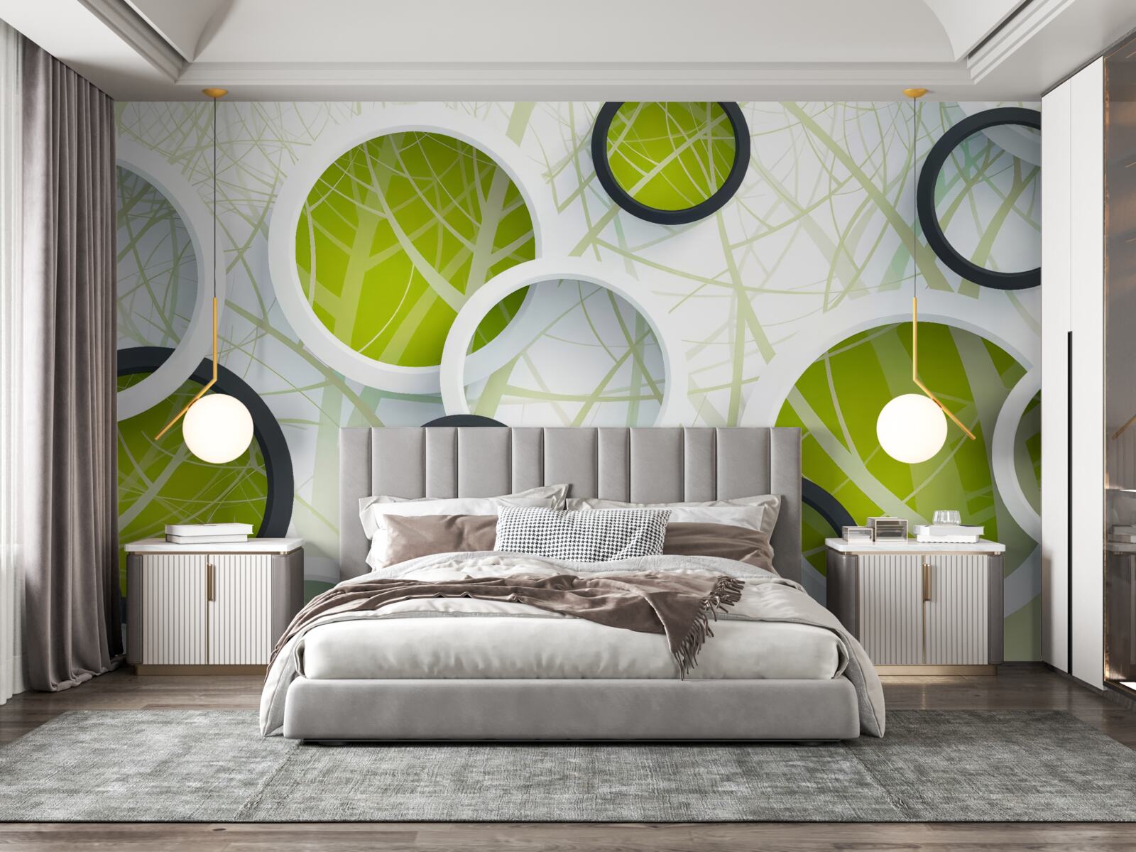 Фотошпалери фон, що складається з великих чорно-білих кіл