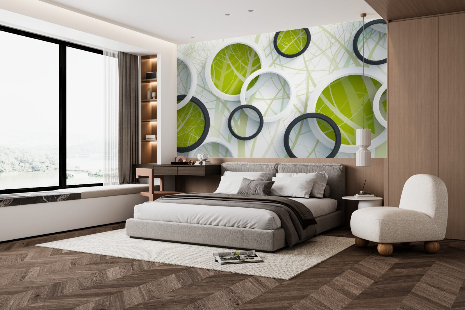 Фотошпалери фон, що складається з великих чорно-білих кіл