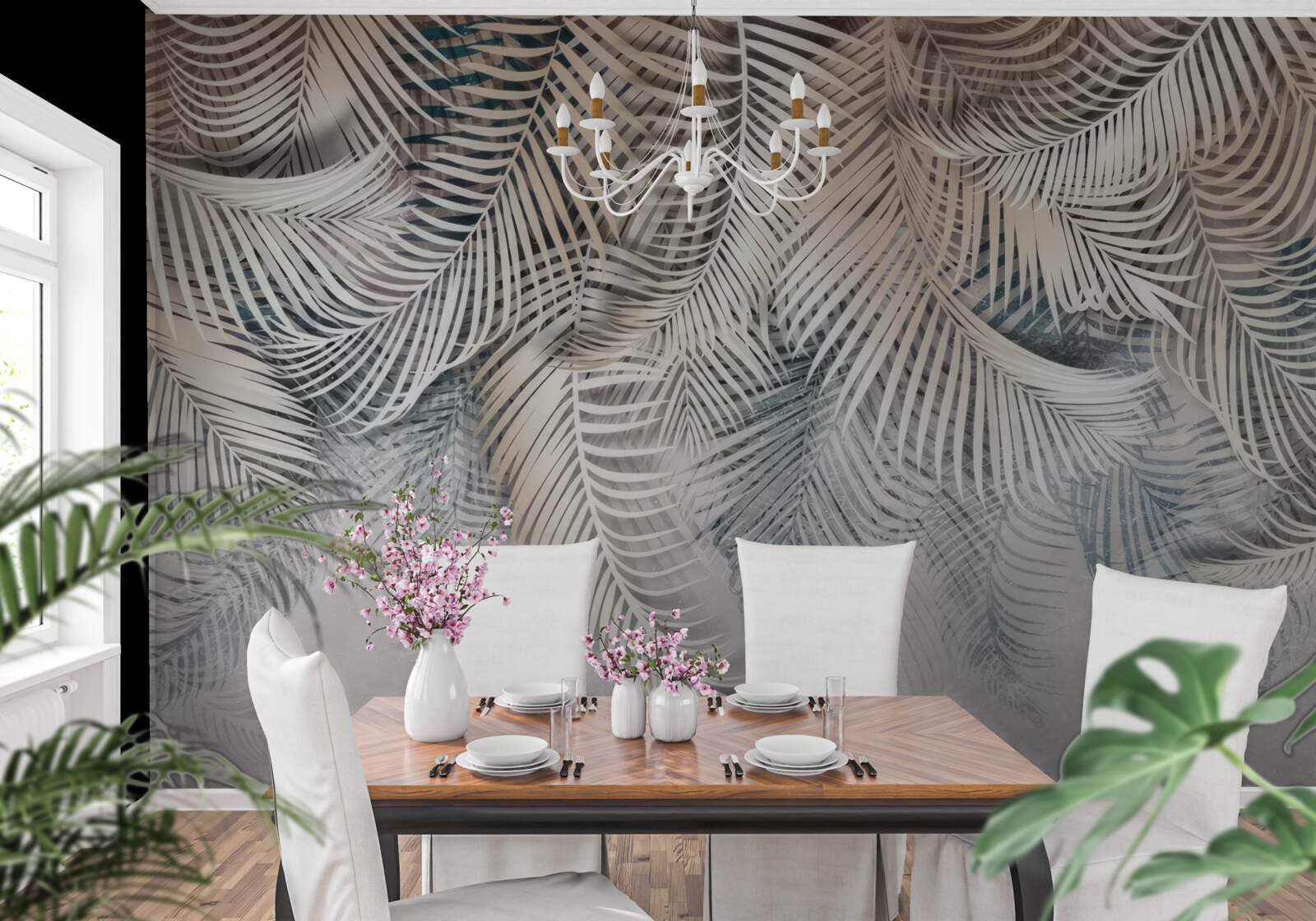 Фотошпалери листя папороті світле і коричневе