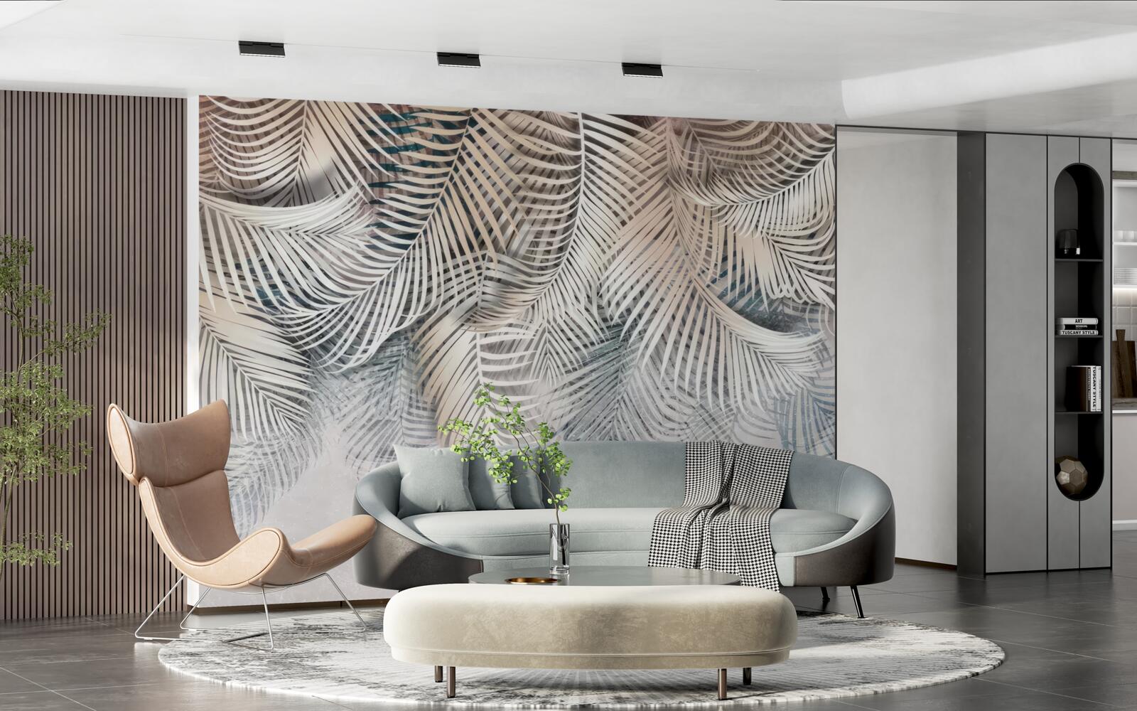 Фотошпалери листя папороті світле і коричневе