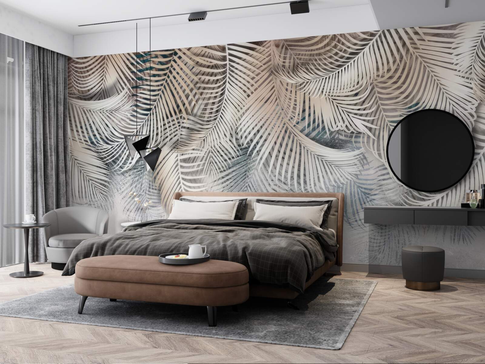 Фотошпалери листя папороті світле і коричневе