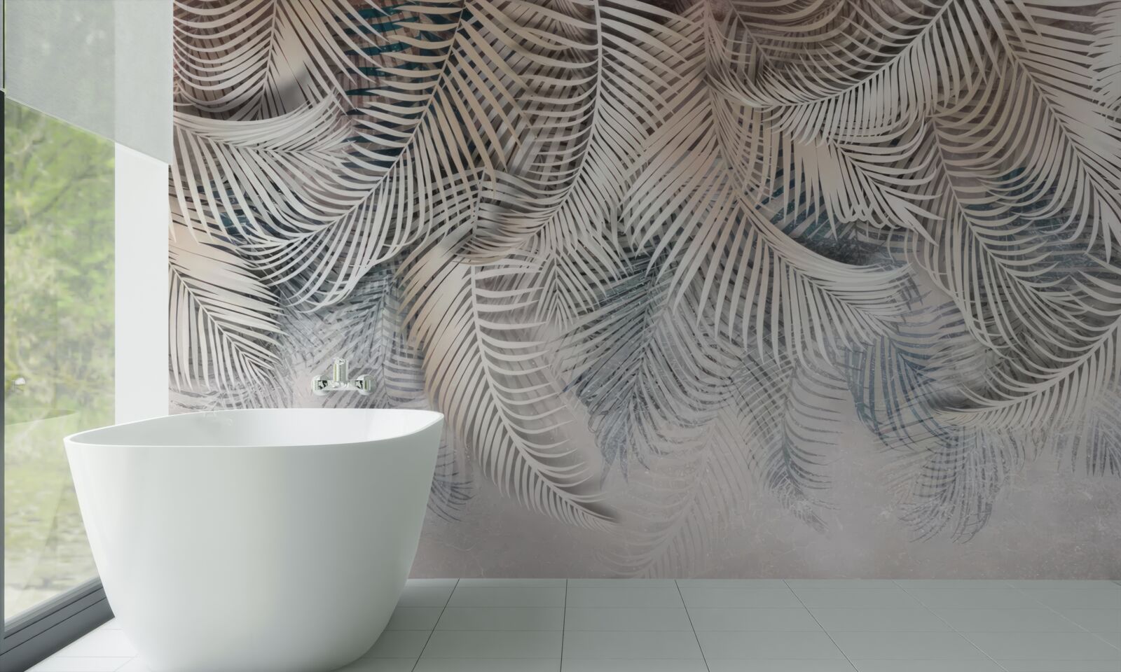 Фотошпалери листя папороті світле і коричневе