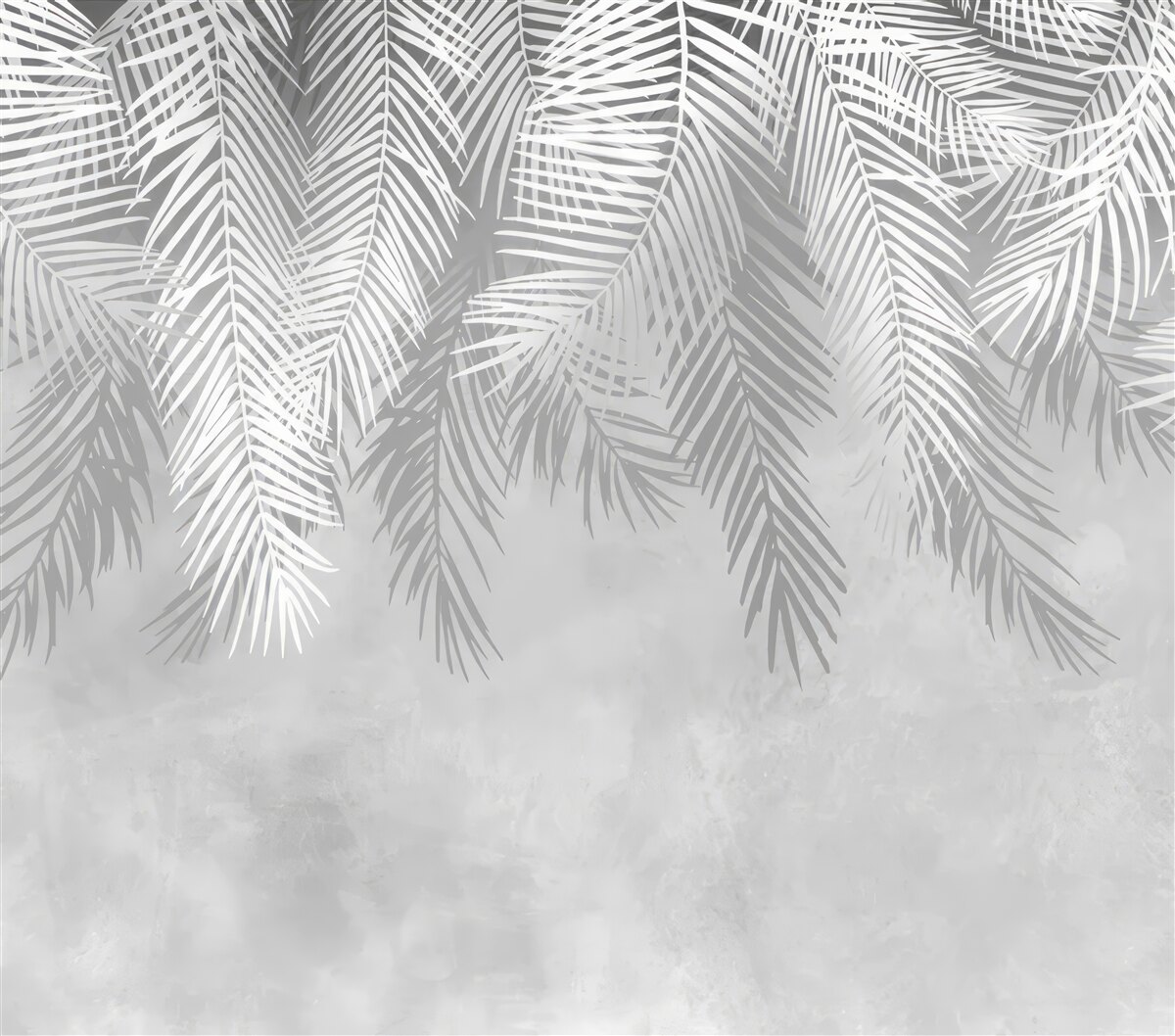 Фотошпалери великі білі листя папороті, що звисають вниз