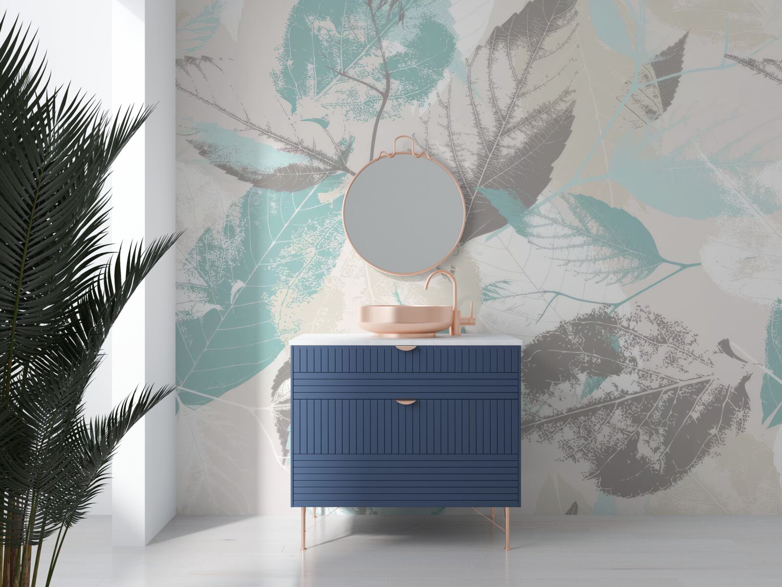 Фотошпалери листя, пофарбоване у світлий відтінок