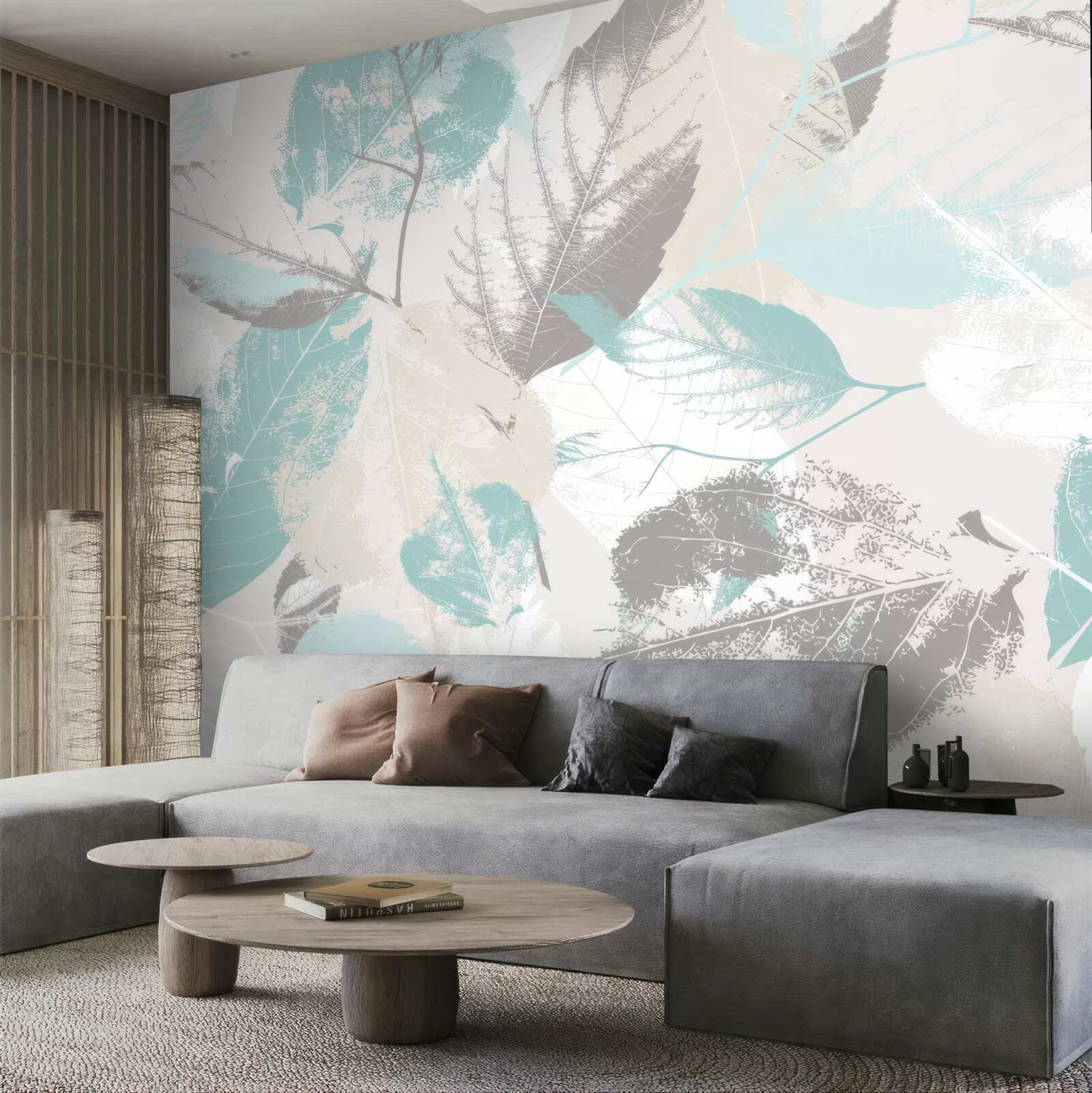 Фотошпалери листя, пофарбоване у світлий відтінок