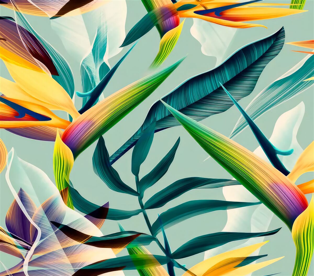 Фотошпалери крупним планом рослини різних кольорів