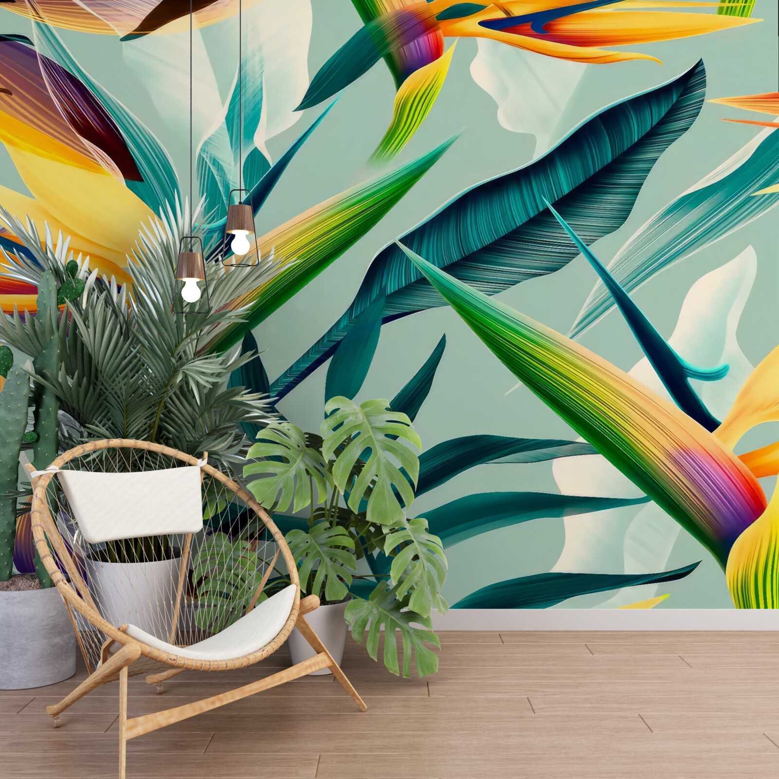 Фотошпалери крупним планом рослини різних кольорів